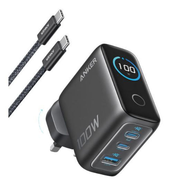 Picture of Anker Charger (100W, 3 Ports, Smart Display)